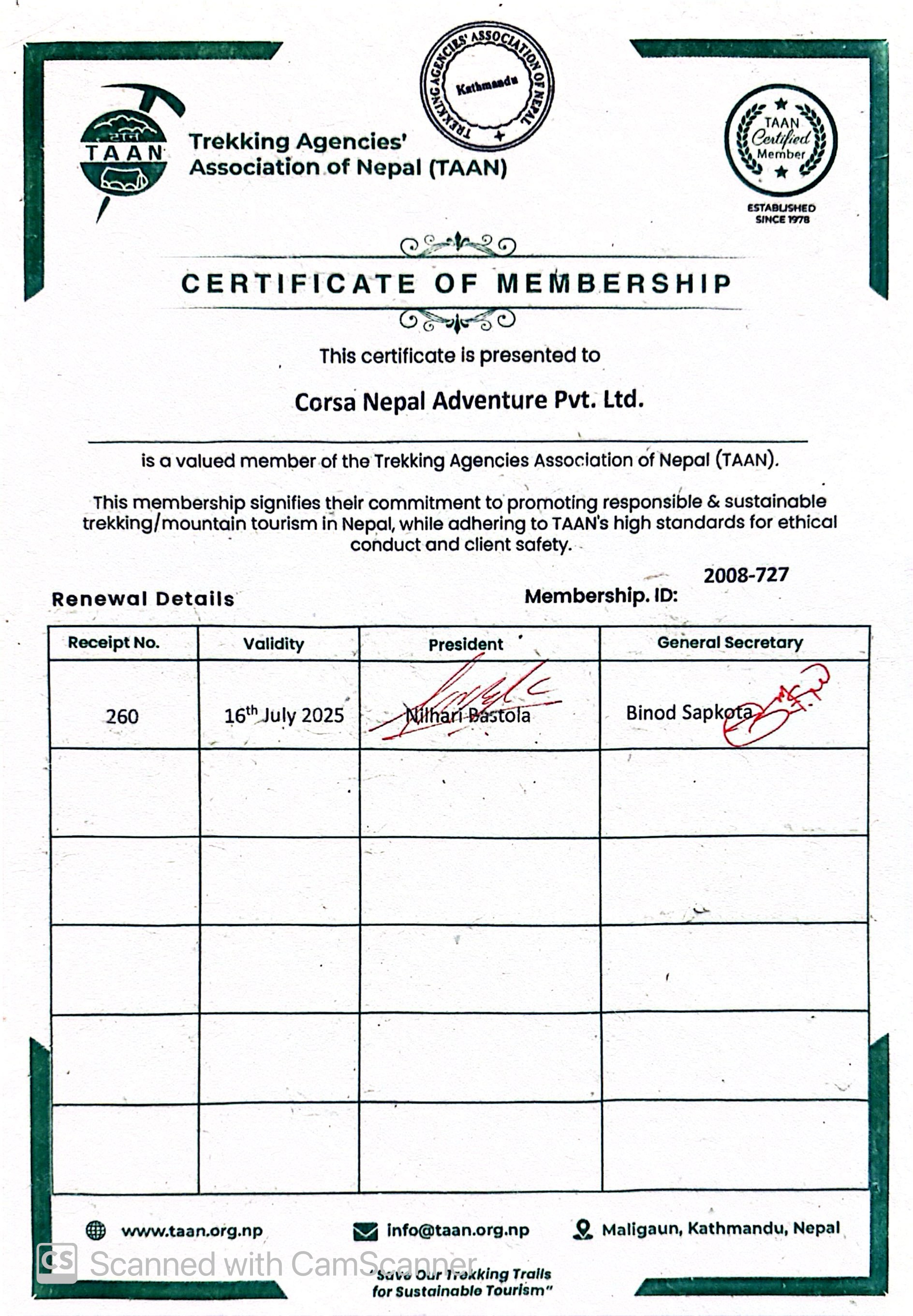 Certificate